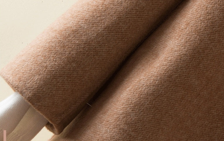 Double Faced Cashmere Womens Mid Length Loose Wool Coat