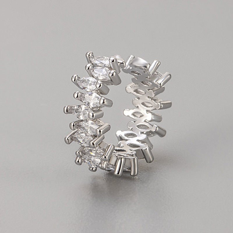 European And American Cross-border Cold Style Retro Zirconium Diamond Ear Bone Clip Earrings